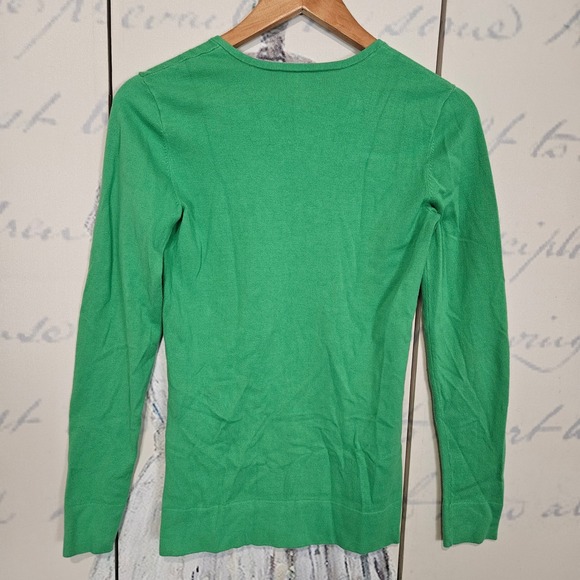 Lilly Pulitzer Womens Green V-Neck Long Sleeve Cotton Blend Sweater Size M - Picture 3 of 9